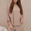 Kesi Włoski Set of new punto sweatshirt pants Camel