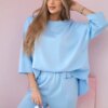 Kesi Włoski Set sweatshirt + pants buttery fabric blue