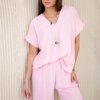 Kesi Włoski Set with necklace blouse + pants candy pink