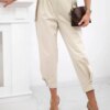 Kesi Włoski Summer Punto trousers with leg closure dark beige