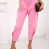 Kesi Włoski Summer Punto trousers with leg closure light pink