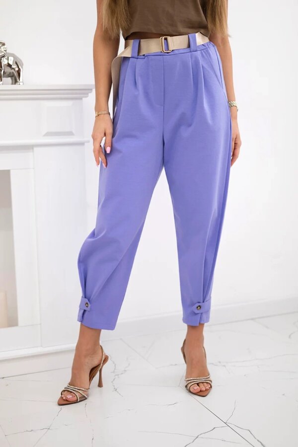 Kesi Włoski Summer Punto trousers with leg closure violet