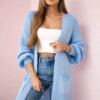 Kesi Włoski Sweater long cardigan blue