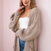 Kesi Włoski Sweater long cardigan dark beige