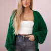 Kesi Włoski Sweater long cardigan green
