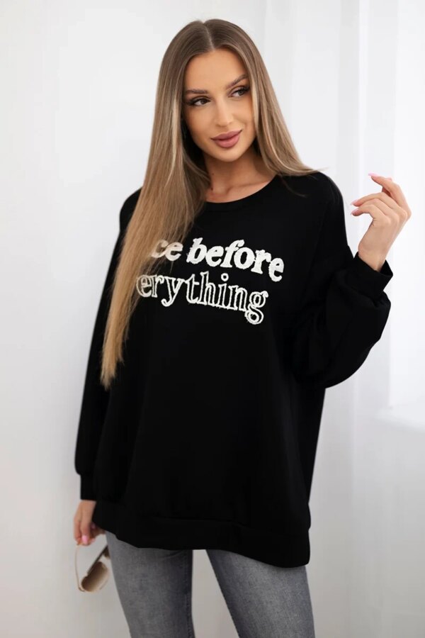 Kesi Włoski Sweatshirt with embroidered inscription black