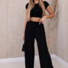 Kesi Włoski Trousers with a wide waistband black