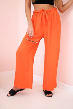 Kesi Włoski Trousers with a wide waistband orange