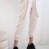 Kesi Włoski Trousers with decorative stripes  buttery-fabric dark beige