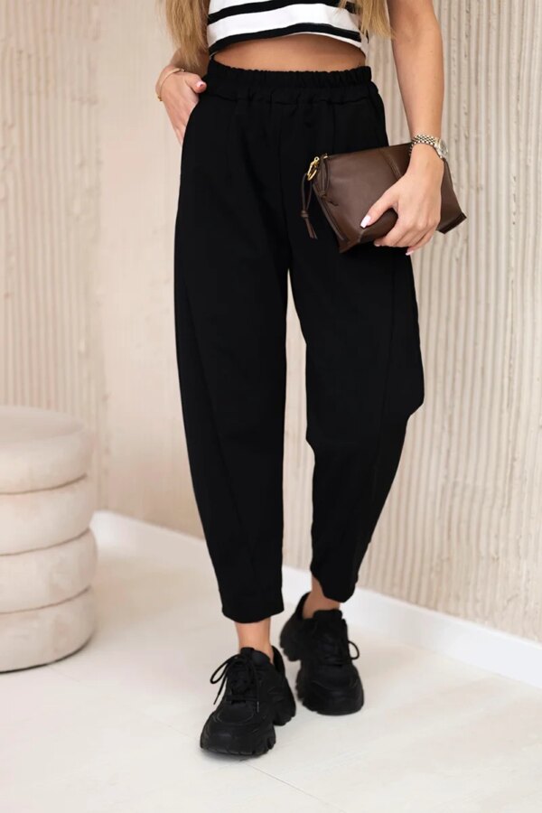 Kesi Włoski Trousers with pockets Summer Punto black
