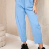 Kesi Włoski Trousers with pockets Summer Punto blue