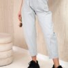 Kesi Włoski Trousers with pockets Summer Punto grey