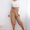 Kesi Włoski Trousers with wide leg and pockets Camel
