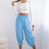 Kesi Włoski Trousers with wide leg and pockets blue