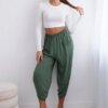 Kesi Włoski Trousers with wide leg and pockets khaki