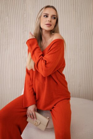 Kesi Włoski Two-piece sweater set sweatshirt + pants rusty