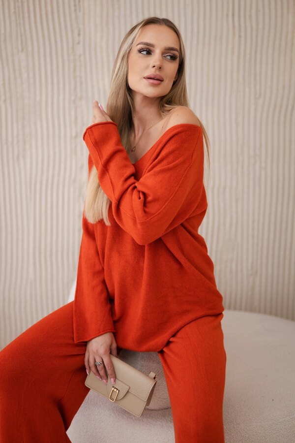 Kesi Włoski Two-piece sweater set sweatshirt + pants rusty