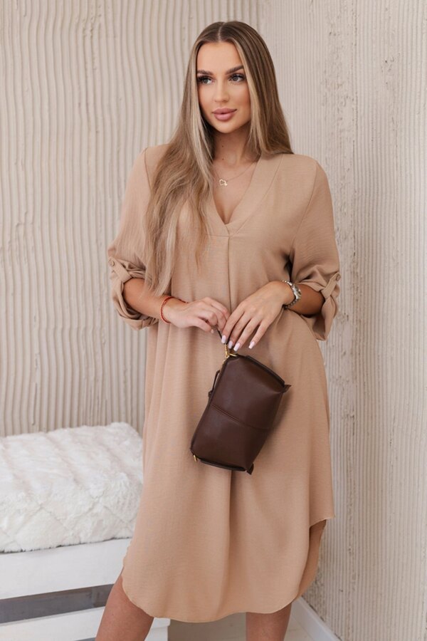 Kesi Włoski V-neck dress camel