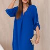 Kesi Włoski V-neck dress cornflower blue