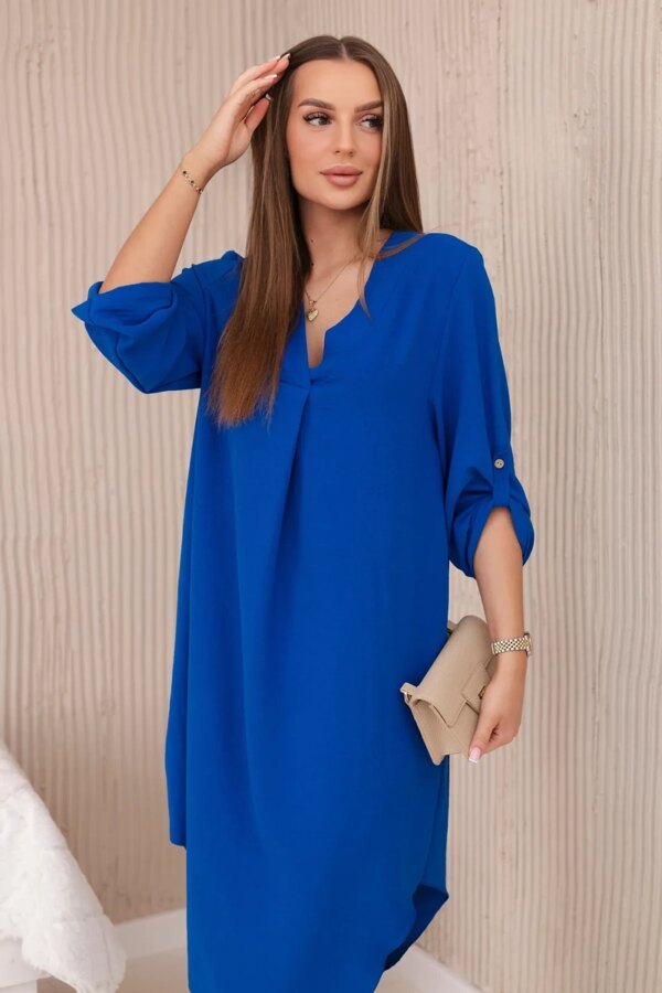 Kesi Włoski V-neck dress cornflower blue