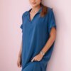 Kesi Włoski V-neck dress with collar denim