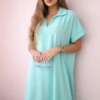 Kesi Włoski V-neck dress with collar mint