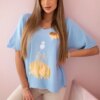 Kesi Włoski V-neck sweater blouse blue