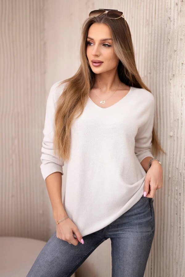 Kesi Włoski V-neck sweater dark beige