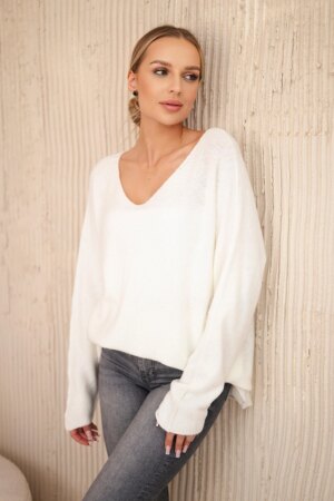 Kesi Włoski V-neck sweater ecru