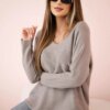 Kesi Włoski V-neck sweater fango