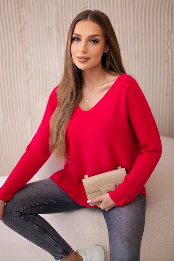Kesi Włoski V-neck sweater fuchsia