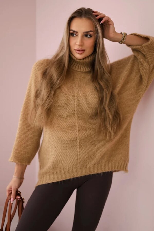 Kesi Włoski V-neck sweater ginger Ingwer camel