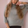 Kesi Włoski V-neck sweater ginger Ingwer grey