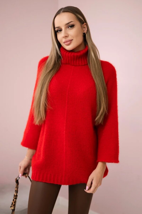 Kesi Włoski V-neck sweater ginger Ingwer red