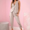 Kesi Włoski Vest + pants set dark beige