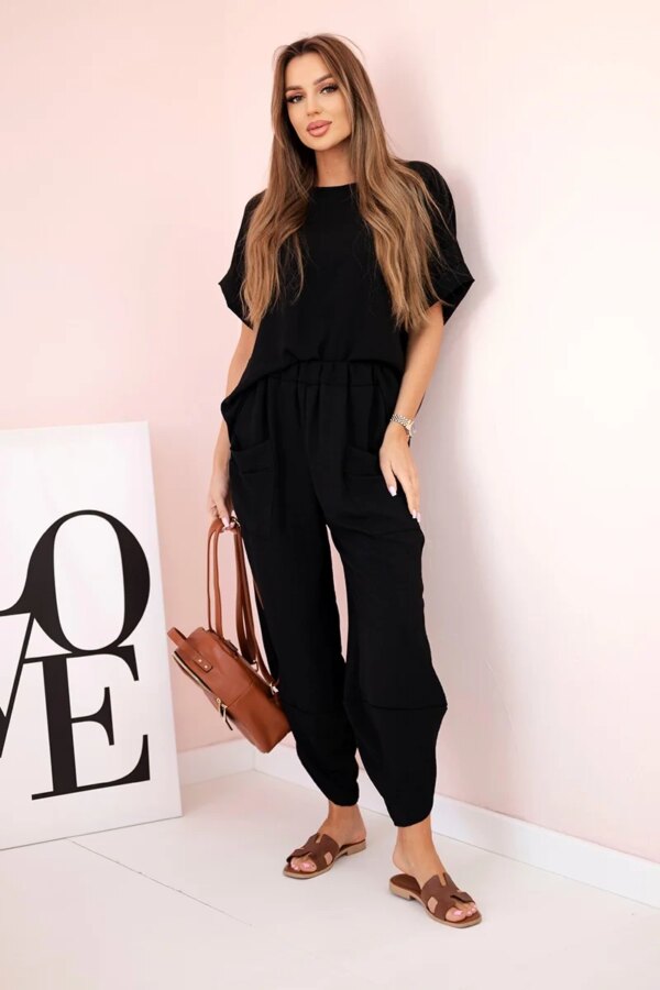 Kesi Włoski Viscose blouse + pants set black
