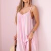Kesi Włoski Viscose dress with straps light pink