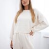 Kesi Włoski Viscose set Amour sweatshirt + pants dark beige