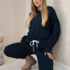 Kesi Włoski Viscose set hoodie + pants navy blue