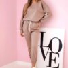 Kesi Włoski Viscose set sweatshirt + pants camel