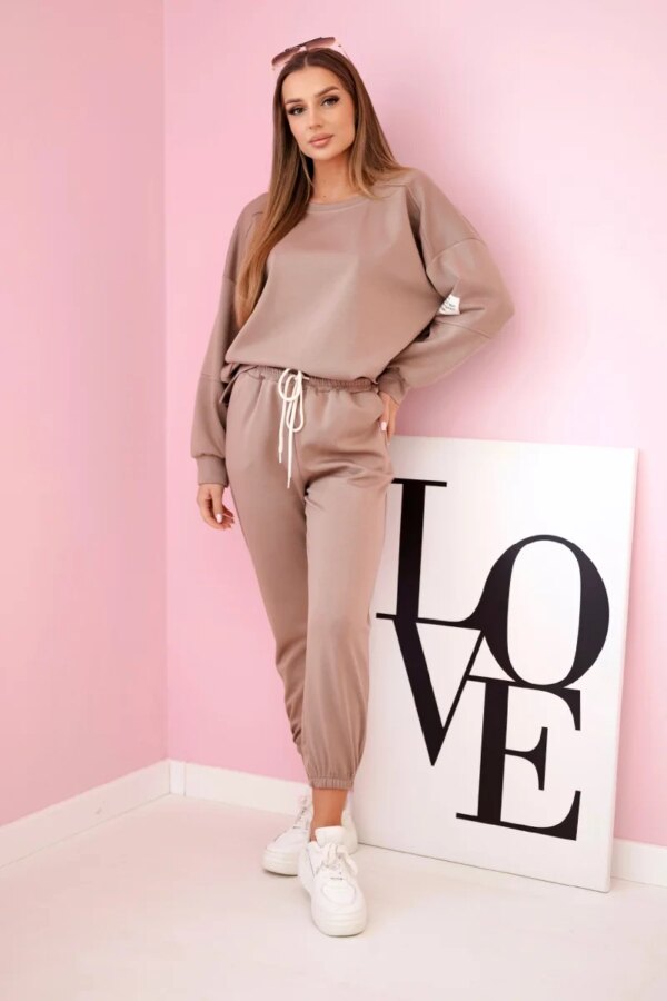 Kesi Włoski Viscose set sweatshirt + pants camel