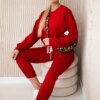 Kesi Włoski Viscose set sweatshirt + pants red