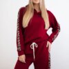 Kesi Włoski Viscose set with leopard stripes burgundy