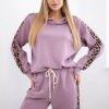 Kesi Włoski Viscose set with leopard stripes dark pink