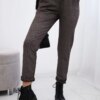 Kesi Włoski Viscose trousers with a fine pattern brown