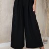 Kesi Włoski Wide-leg belted trousers black