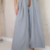 Kesi Włoski Wide-leg belted trousers light gray