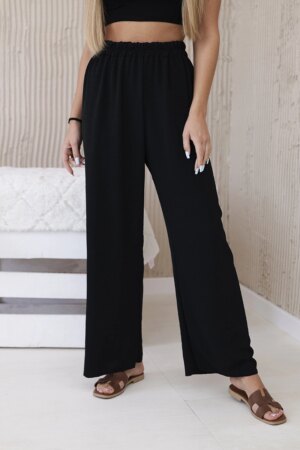 Kesi Włoski Wide-leg trousers black