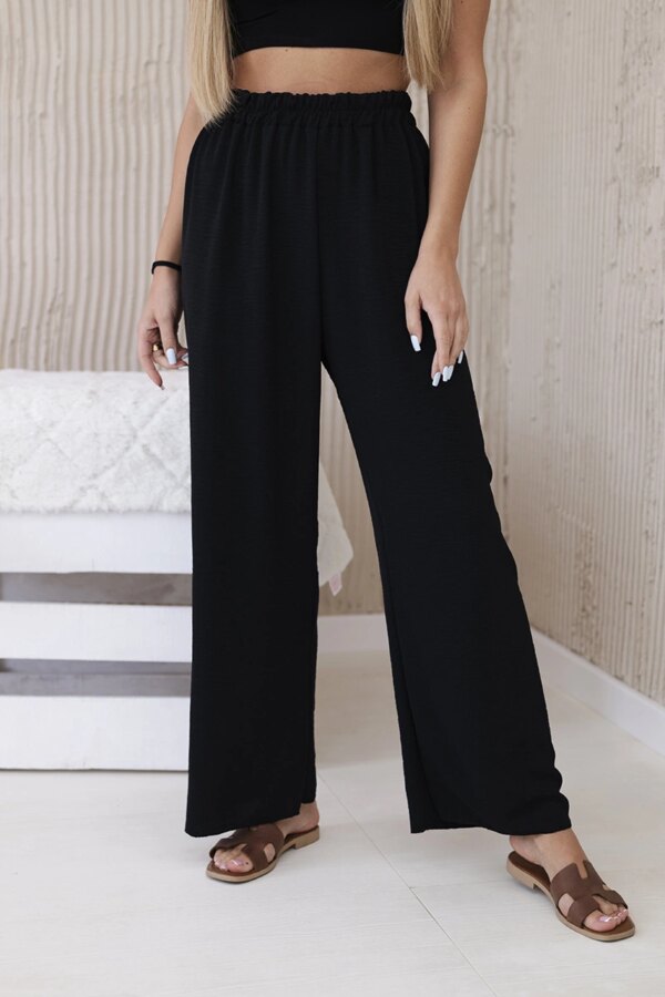 Kesi Włoski Wide-leg trousers black