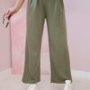 Kesi Włoski Wide-leg trousers buttery-fabric khaki